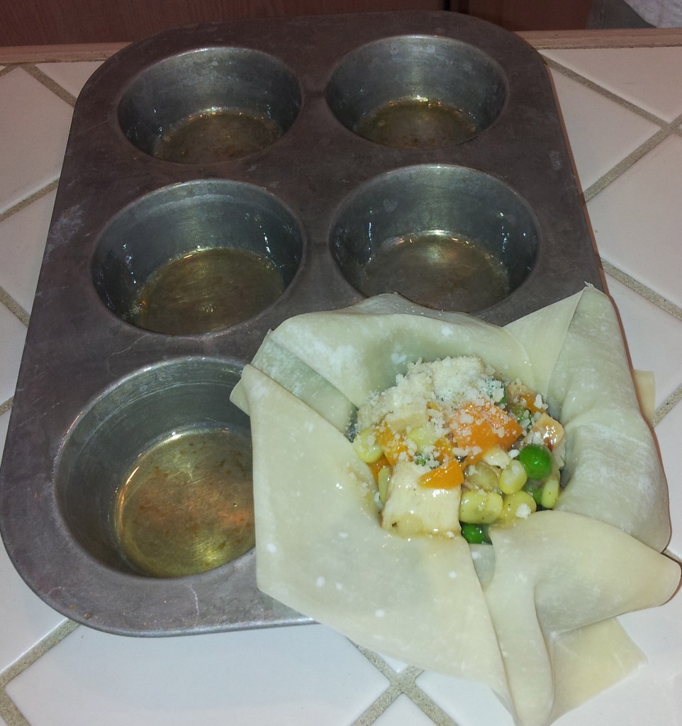 egg roll wrapper with filling