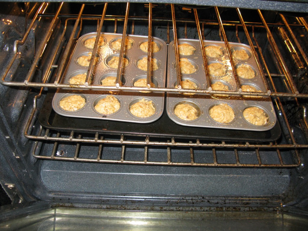 muffin tray in oven