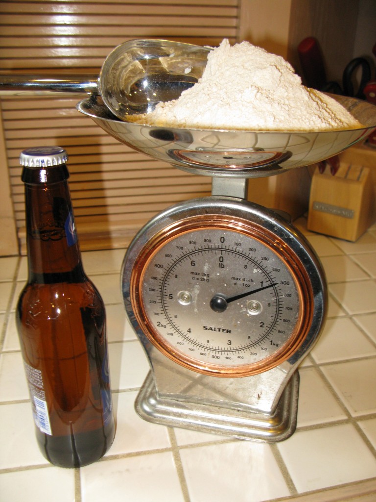 weighing flour