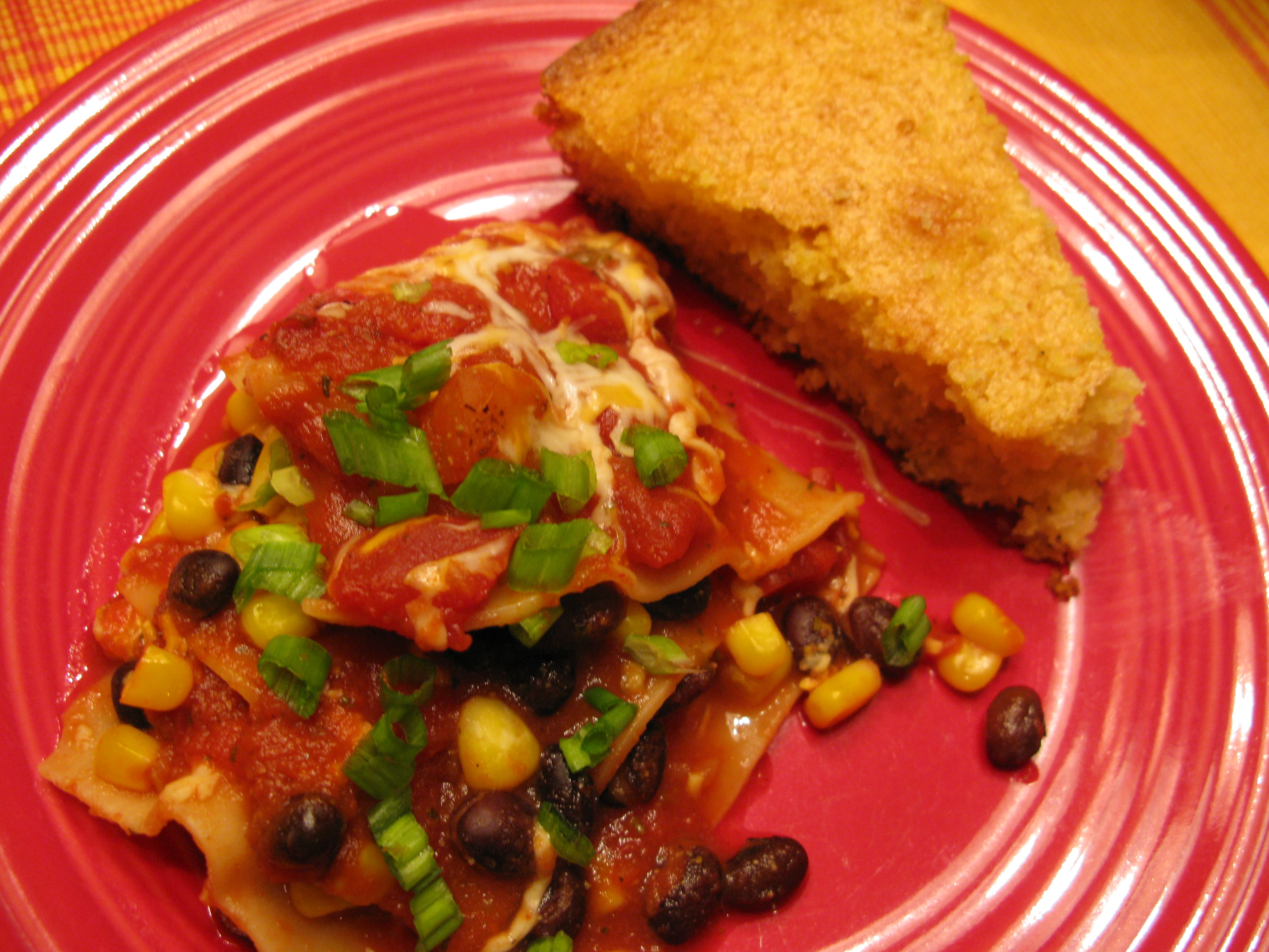 Tex Mex Lasagna for Meatless Monday | GreasyCamera.com